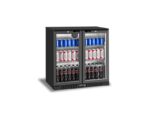 Atosa Back Bar Fridge with 2 Hinged Doors, black exterior, model number is BB-208HEC
