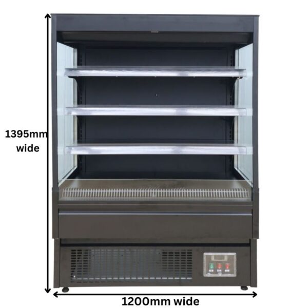 Low Height Open Display Cooler 1200mm Wide with Square Front, OP-1270S