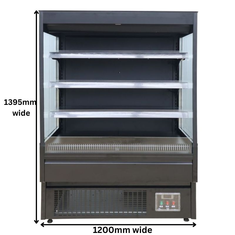 Low Height Open Display Cooler 1200mm Wide with Square Front, OP-1270S
