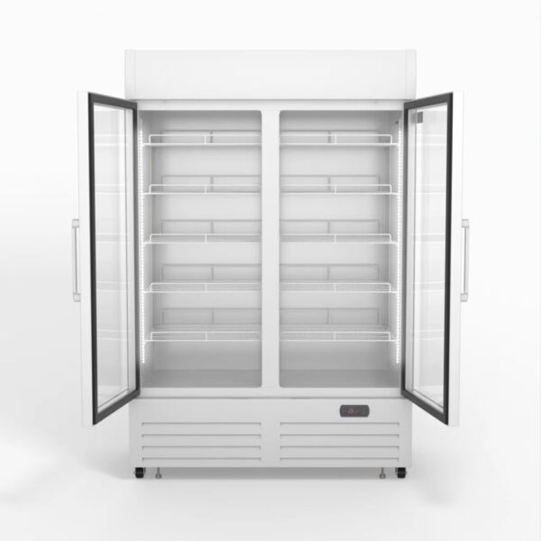 AG DF1100WL Upright Glass Door Fridge - 2 Door 1101L White - Image 2