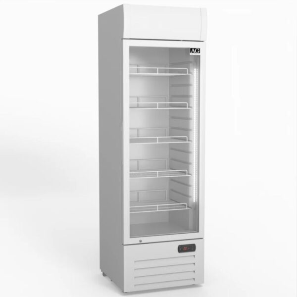 AG DF383WL Upright Glass Door Fridge - 1 Door 383L White