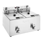 Apuro commercial Benchtop Twin Tank deep Fryer with two 8 litre oil pans, CU621-A