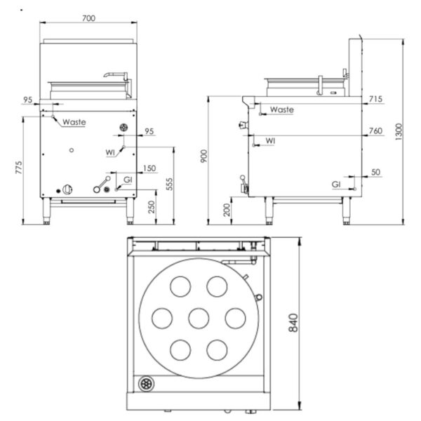 BS K+ Waterless Gas Pot Steamer - KYCJSF-1 - Image 2