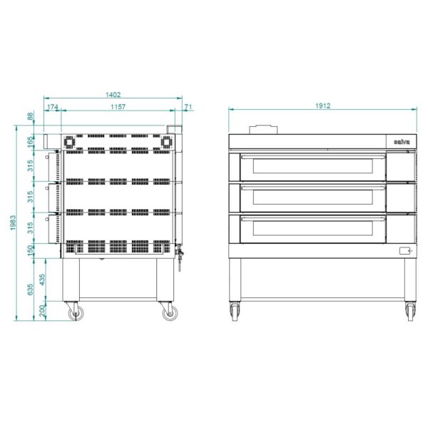 Salva NXE Modular 3 Deck Oven - 9 Tray Capacity - Image 2