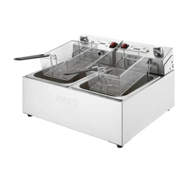 Apuro New 5 Litre Twin Fryer 2x5L - CU624-A - Image 2