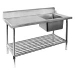 1500mm Wide Right Inlet Single Sink Dishwasher Bench, SSBD7-1500R/A