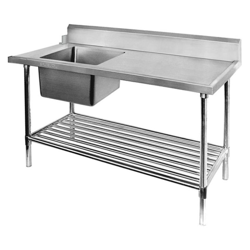 1800mm Wide Left Inlet Single Sink Dishwasher Bench, SSBD7-1800L/A