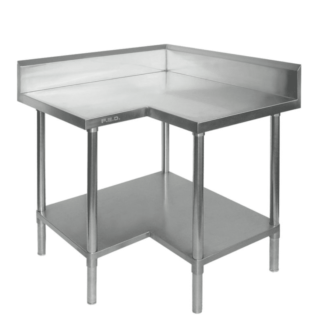 Eco Corner Workbench with 100mm Splashback & Undershelf