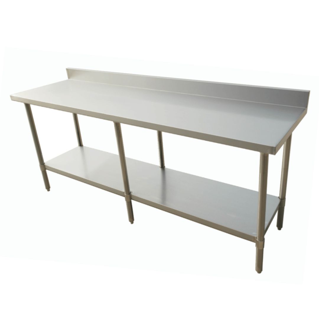 304 Grade S/S Work Bench with Splashback 2400x600x900mm