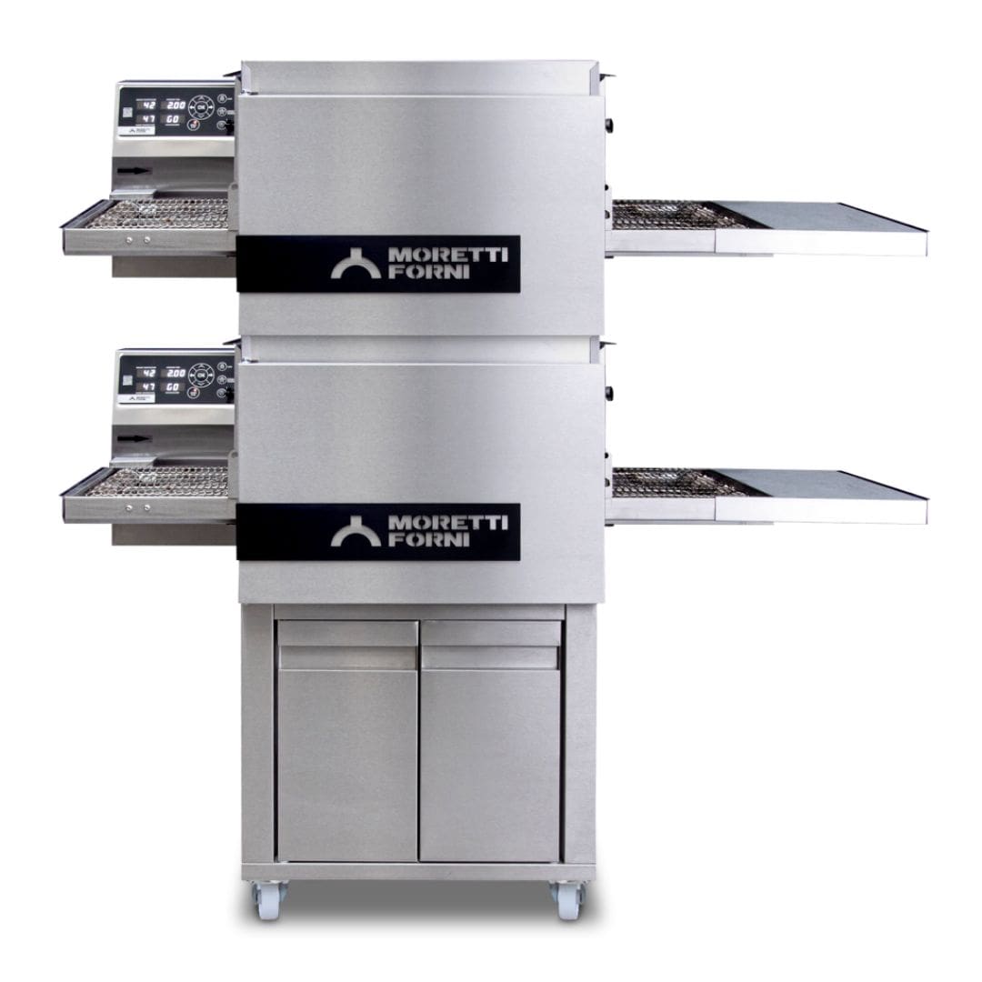 Moretti Forni T64G/2 SC Double 16 Inch Gas Conveyor Oven on Stand