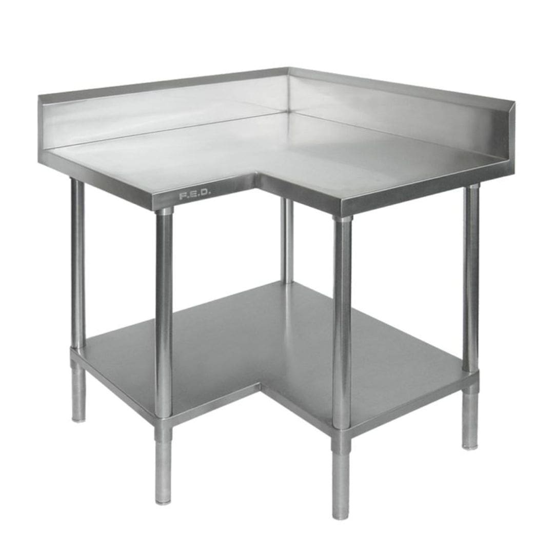 900mm Corner Workbench with 150mm Splashback & Undershelf