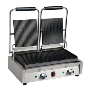 Apuro DY994-A Bistro Double Ribbed Contact Grill
