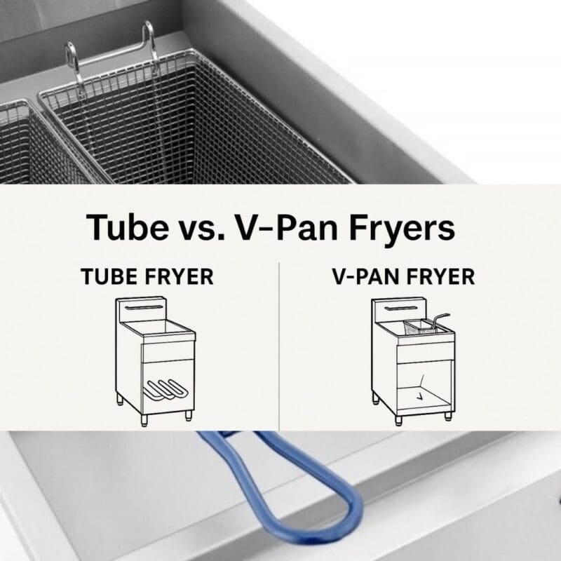tube or V-pan fryer