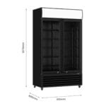 Thermaster LG-1000SDBP Two Sliding Glass Door Upright Fridge in black