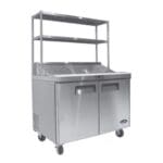 Atosa 2 Door Sandwich Prep Fridge with Over Shelf MSF8302OS