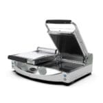 Spidocook SPE-SP020PR Glass Ceramic Double Contact Grill | Black Ripped Top Flat Bottom