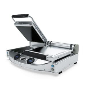 Spidocook SPE-SP020X Digital Glass Ceramic Double Contact Grill | Black Flat Top & Bottom