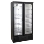 AG B500G 477L Double Glass Door Fridge (Black)