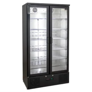 AG B500G 477L Double Glass Door Fridge (Black)
