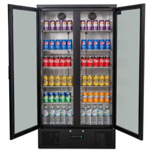 double glass door fridge