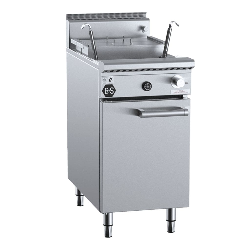 B+S Black NC-2-SW-2 2 Basket Noodle Cooker With 2 Soup Warmer