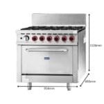 Gasmax GBS6TS 6 Burner Gas Stove with Oven