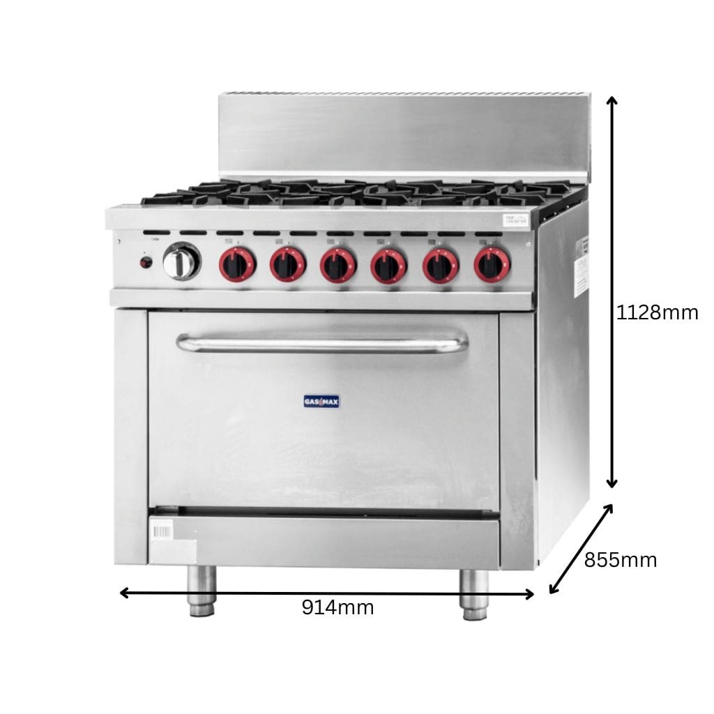 Gasmax GBS6TS 6 Burner Gas Stove with Oven