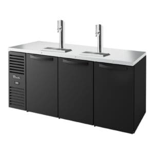 True TDR72-RISZ1-L-B-SSS-2 Keg Chiller / Dispenser Black 3 Solid Doors