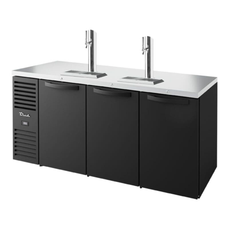 True TDR72-RISZ1-L-B-SSS-2 Keg Chiller / Dispenser Black 3 Solid Doors