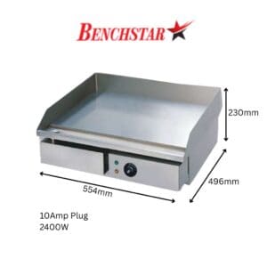 Benchstar FT-818 Electric Griddle 2400W 10A Plug 55Cm Wide