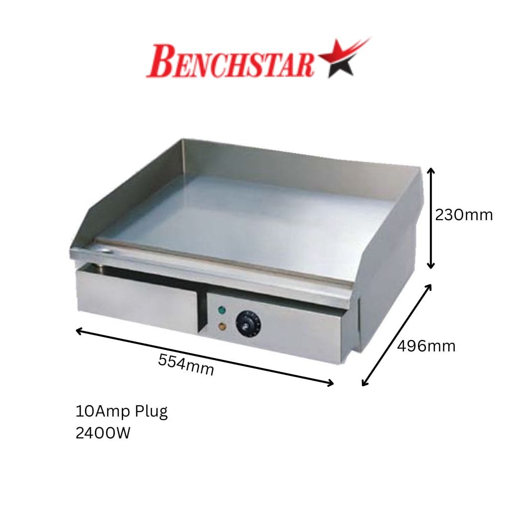 Benchstar FT-818 Electric Griddle 2400W 10A Plug 55Cm Wide