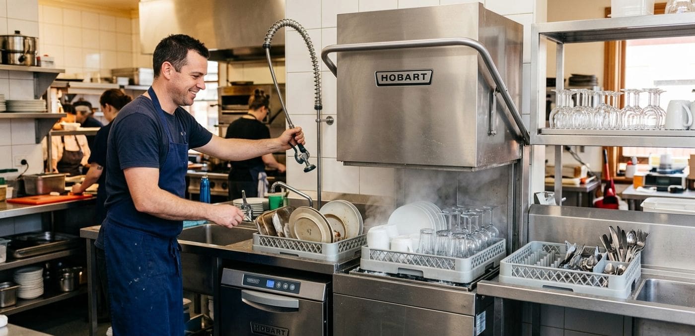 Hobart dishwashers in a commercial kitchen in Australia