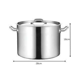 Kitchenknock 10L Stainless Steel Stock Pot 28x16cm
