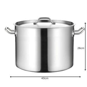 Kitchenknock 32L Stainless Steel Stock Pot 40x26cm