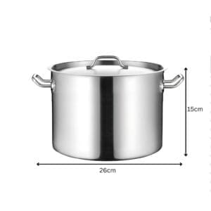 Kitchenknock 8L Stainless Steel Stock Pot 26x15cm