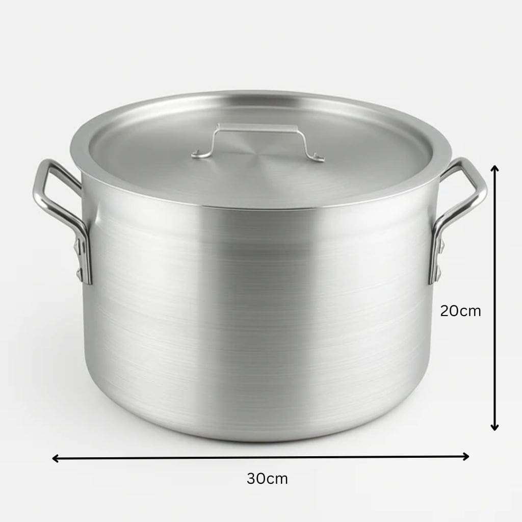 14L aluminium Stock Pot with Lid 30x20cm