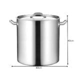 Kitchenknock 50L S/S Stock Pot With Lid