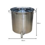 Large S/S Stock Pot with Tap & Lid 130L 55x55cm