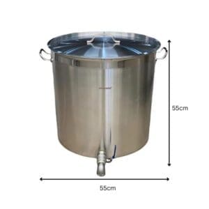 Large S/S Stock Pot with Tap & Lid 130L 55x55cm