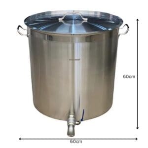 Large S/S Stock Pot with Tap & Lid 169L 60x60cm