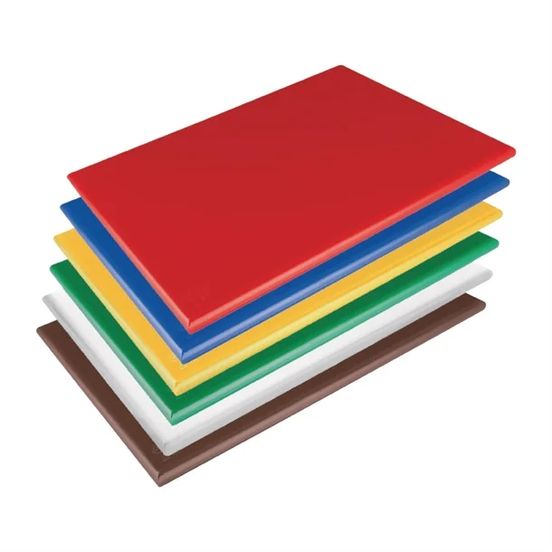 Hygiplas Chopping Board Set with Rack 600 × 450 × 20mm (6 Pack)