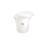 Commercial Waste Plastic Bin 65L Round White With Lid