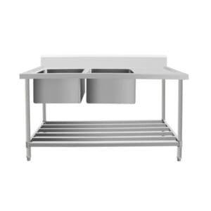 Kitchenknock 1500mm Left Double Sink Bench 700mm Deep