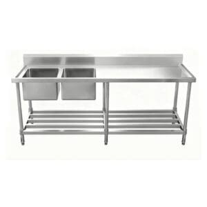 Kitchenknock 2400mm Left Double Sink Bench 700mm Deep