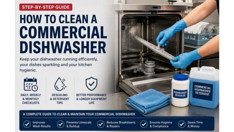 how to clean a commercial dishwasher