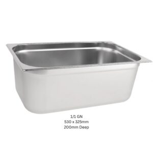 KN S/S Gastronorm Pan 1/1GN 530x325mm 200mm Deep