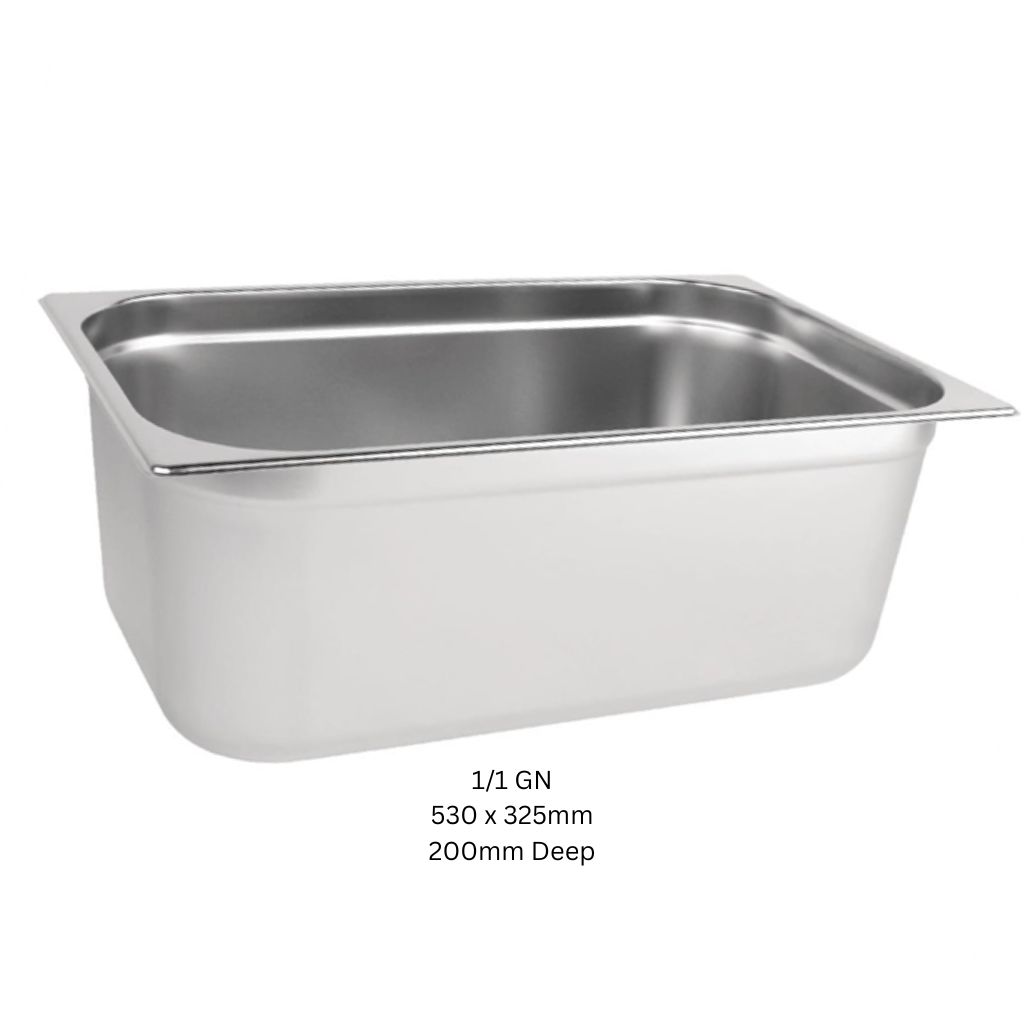 KN S/S Gastronorm Pan 1/1GN 530x325mm 200mm Deep