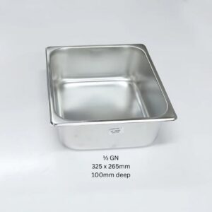 KN S/S Gastronorm(GN) Pan 1/2GN 325x265mm 100mm Deep