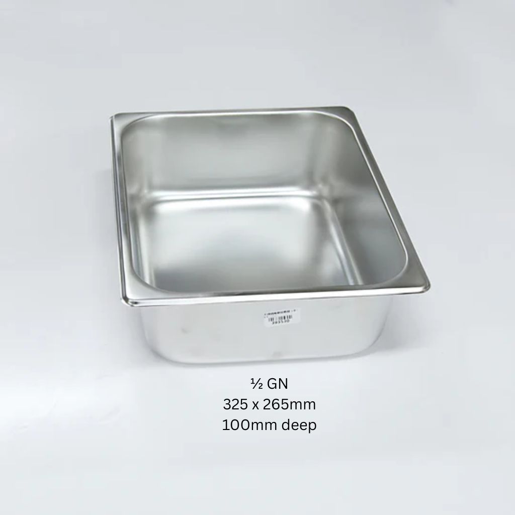 KN S/S Gastronorm(GN) Pan 1/2GN 325x265mm 100mm Deep