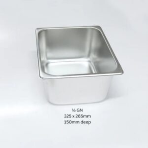 KN S/S Gastronorm(GN) Pan 1/2GN 325x265mm 150mm Deep